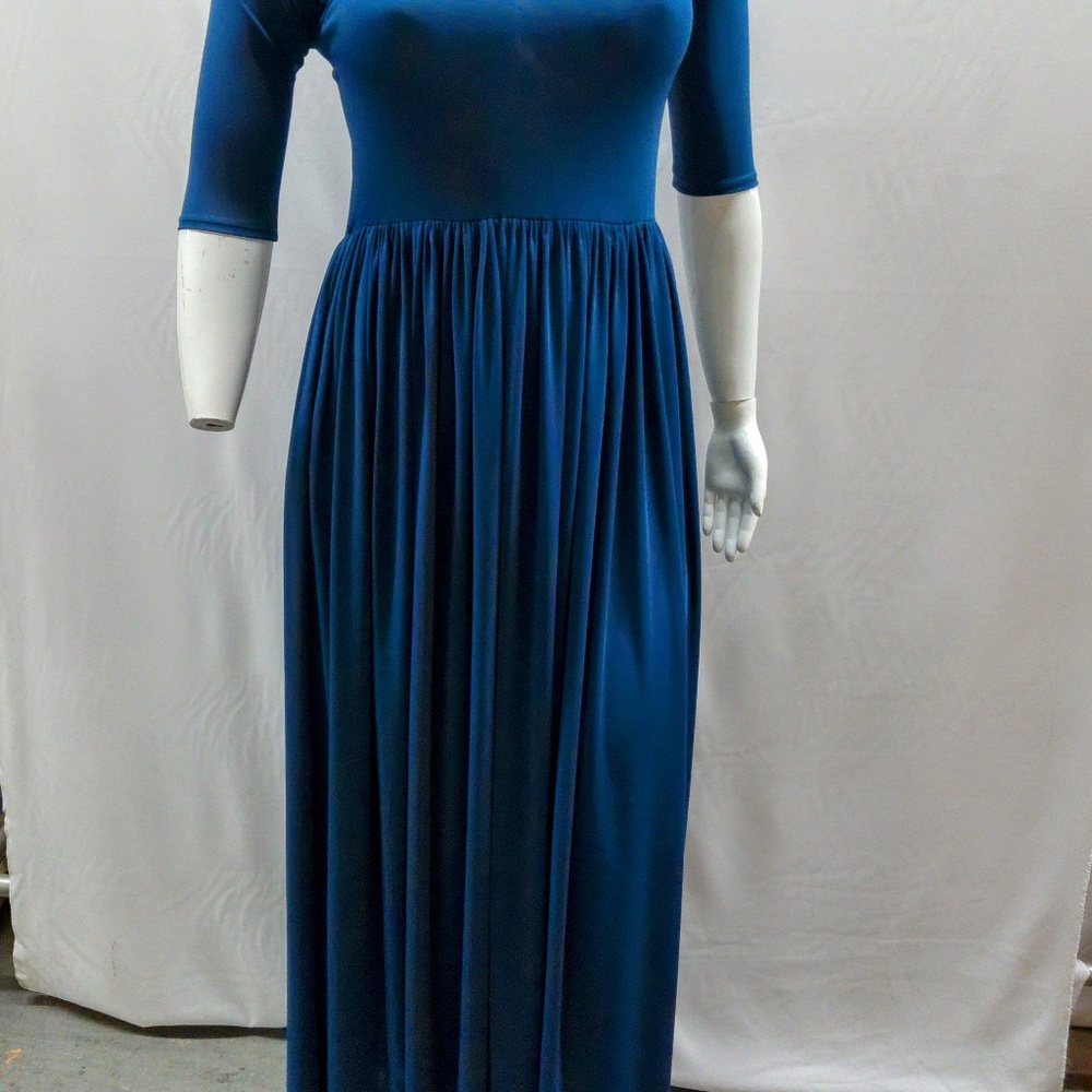 Elegant Long Blue Dress